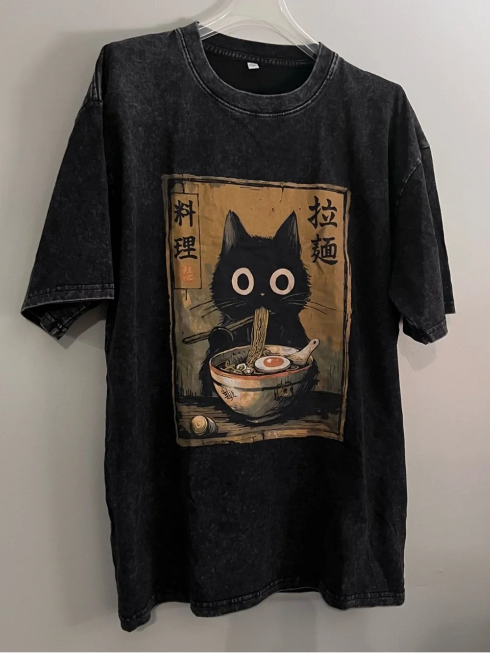 Black Cat Ramen Graphic Tee - Black